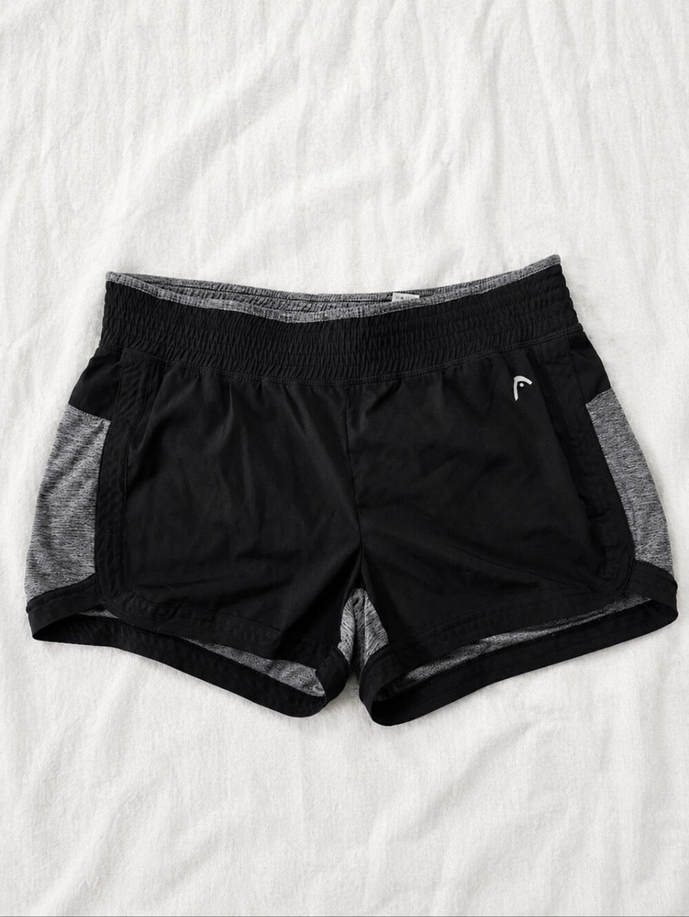 Head Black Athletic Shorts with Gray Side Panels Size S